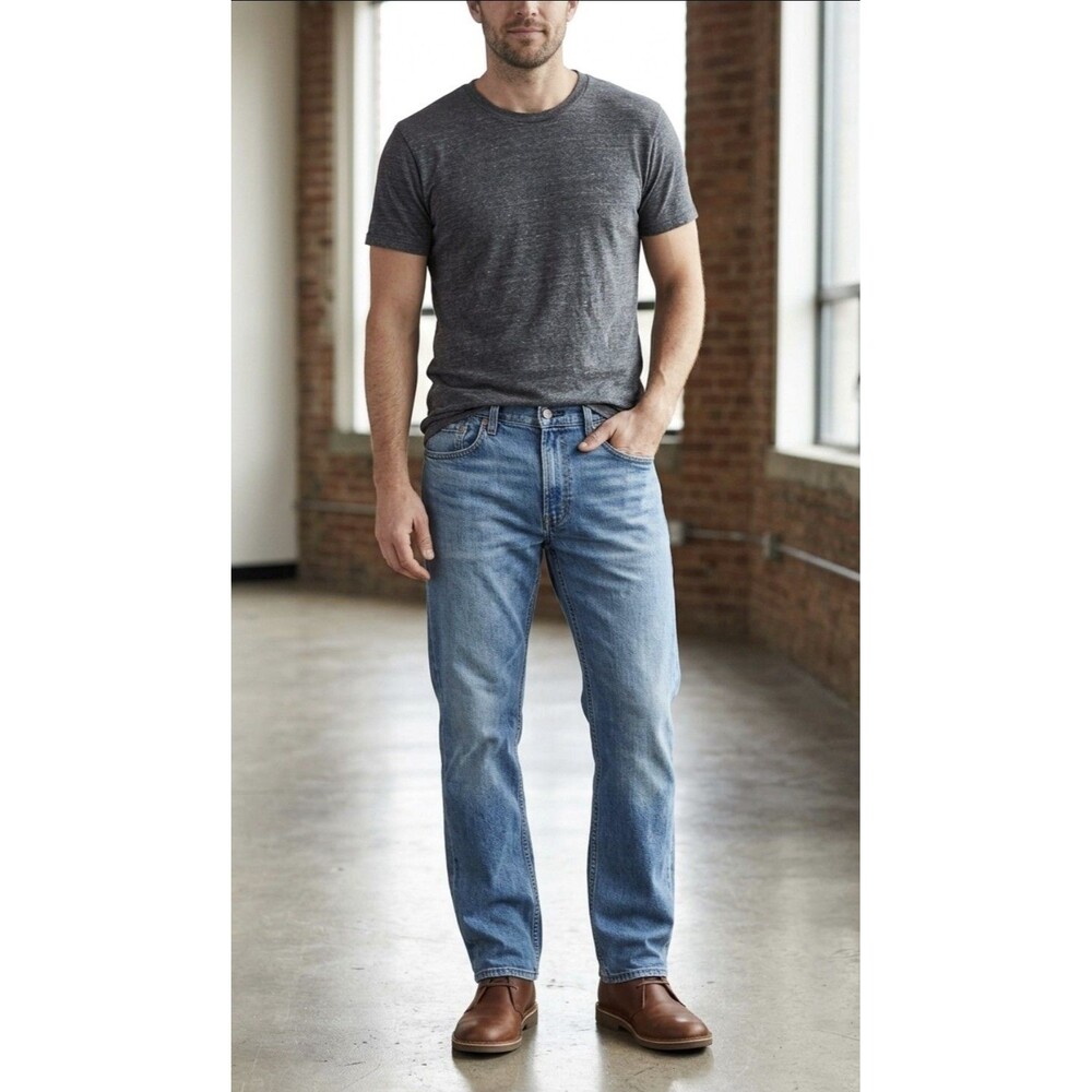 Levis Jeans Mens 38x30 505 Medium Wash Denim Regular Relaxed Straight Leg